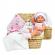 Papusa nines d'onil little bunny bebelus rn cu hainute roz, paturica si miros de vanilie 37 cm