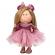 Papusa nines d'onil mia cu parul blond, funda roz, articulatii, miros de vanilie, 30 cm