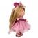 Papusa nines d'onil mia cu parul blond, funda roz, articulatii, miros de vanilie, 30 cm