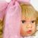 Papusa nines d'onil susette tul cu parul blond, sunete, funda roz si miros de vanilie 45 cm