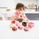 Jucarie din lemn - set desert cu capsuni (7 piese)