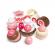 Jucarie din lemn - set desert cu capsuni (7 piese)