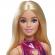 Barbie papusa barbie fashionistas blonda cu rochita roz metalica
