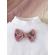Set pentru fetite – bluzita alba cu papion si fustita roz pudra (marime