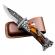 Instrument de taiat premium, lama otel 440c, lemn/rasina, husa