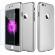 Husa full cover (fata + spate + geam sticla) pentru apple iphone 6 plus / 6s plus, silver