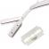 Set profesional pieptene / sablon contur barba & mustata + brici profesional pentru barbierit si ras capilar, brici din otel inoxidabil, mystyle pro