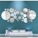 Set 30 oglinzi decorative din sticla acrilica, pentru design interior, model rotund, silver