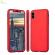 Husa full cover 360° (fata + spate + folie sticla) iphone x, red