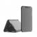 Husa iphone xs max - flip mirror tip carte, capac translucid, neagra