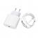 Incarcator lightning - usb c, compatibil phone 14/14 pro/14 pro max/13/13 pro/13 pro max/12/12 pro/12 pro max/11/11 pro/11 pro/11 pro max/x/xr/8 plus/ipad/airpod, adaptor 20w si cablu de date cu incarcare rapida phone, fast charge 20w, 1m, alb