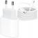 Set incarcator compatibil cu iphone 14/14 plus/13/12/11/pro/pro max/ipad/ airpods, cablu usb-c lightning, 100 cm, adaptor retea cu incarcare rapida 20w, alb