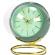 Ceas desteptator analog, metal/pvc, 11x9x6.5cm, verde/auriu
