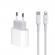 Incarcator pentru compatibila iphone 14/13/12/11/ipad/airpods, cablu usb-c lightning, adaptor retea cu incarcare rapida 25w, alb