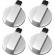 Set 4 butoane aragaz, metal, 40 mm, argintiu