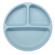 Set diversificare din silicon, bavetica, farfurie, pahar 2 in 1, bol ventuza, lingurita, furculita, pai, fara bpa, albastru deschis