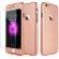 Husa full cover (fata + spate + geam sticla) pentru apple iphone 6 / 6s, rose gold