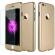 Husa full cover 360° (fata + spate + geam sticla) pentru iphone 6 / 6s, gold