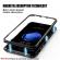 Husa magnetica cu spate din sticla cu rama metalica compatibila cu iphone 7 plus / 8 plus - negru