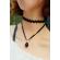Choker mystyle fashion cu margea black - colier elegant pentru gat - black delux