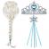 Set rochie si accesorii elsa frozen, ideallstore®, 5-7 ani, albastru, halloween