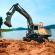 Excavator dickie toys volvo mining excavator 60 cm cu telecomanda, lumini si sunete gri