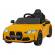 Masinuta electrica cu telecomanda bmw m4, roti eva, scaun tapitat, 112x71x46 cm, putere 70w - galben