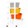 Raft pe roti cu 4 compartimente pentru depozitarea jucariilor modernhome - multicolor