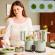 Robot multifunctional nutribaby glass 4 in 1 din sticla si otel inoxidabil celadon green babymoov