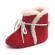 Cizmulite imblanite rosii - warm baby boots (marime disponibila: 6-9 luni