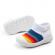 Mocasini tip adidas albi - curcubeu (marime disponibila: marimea 22)