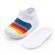Mocasini tip adidas albi - curcubeu (marime disponibila: marimea 22)