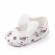 Pantofiori albi cu floricele si fundita (marime disponibila: 6-9 luni (marimea