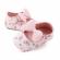 Pantofiori roz cu floricele si fundita (marime disponibila: 3-6 luni (marimea