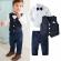 Costum elegant bleumarine cu vestuta si papion (marime disponibila: 2 ani)