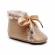Ghetute aurii imblanite cu fundita din satin (marime disponibila: 0-3 luni)