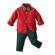 Costum elegant pentru baietei cu camasuta visinie si papion verde (marime