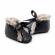 Ghetute negre imblanite cu fundita din satin (marime disponibila: 9-12 luni