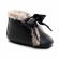 Ghetute negre imblanite cu fundita din satin (marime disponibila: 9-12 luni