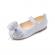Pantofi eleganti argintiu sidefat - butterfly (marime disponibila: marimea 21)