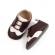 Pantofiori eleganti maro cu insertie alba (marime disponibila: 9-12 luni