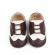 Pantofiori eleganti maro cu insertie alba (marime disponibila: 9-12 luni