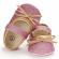 Pantofiori roz cu fundita aurie (marime disponibila: 12-18 luni (marimea 21