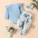 Compleu pentru fetite cu body bleu - mommy's little girl (marime disponibila:
