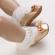 Pantofiori aurii cu fundita din satin (marime disponibila: 3-6 luni (marimea 18