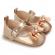 Pantofiori aurii cu fundita din satin (marime disponibila: 3-6 luni (marimea 18