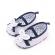 Pantofiori albi cu bleumarine - butterfly (marime disponibila: 3-6 luni