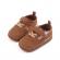 Pantofiori maro pentru baietei - plaid (marime disponibila: 3-6 luni (marimea