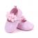 Pantofiori roz lacuiti cu floricele din satin (marime disponibila: 6-9 luni