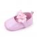 Pantofiori roz lacuiti cu floricele din satin (marime disponibila: 6-9 luni